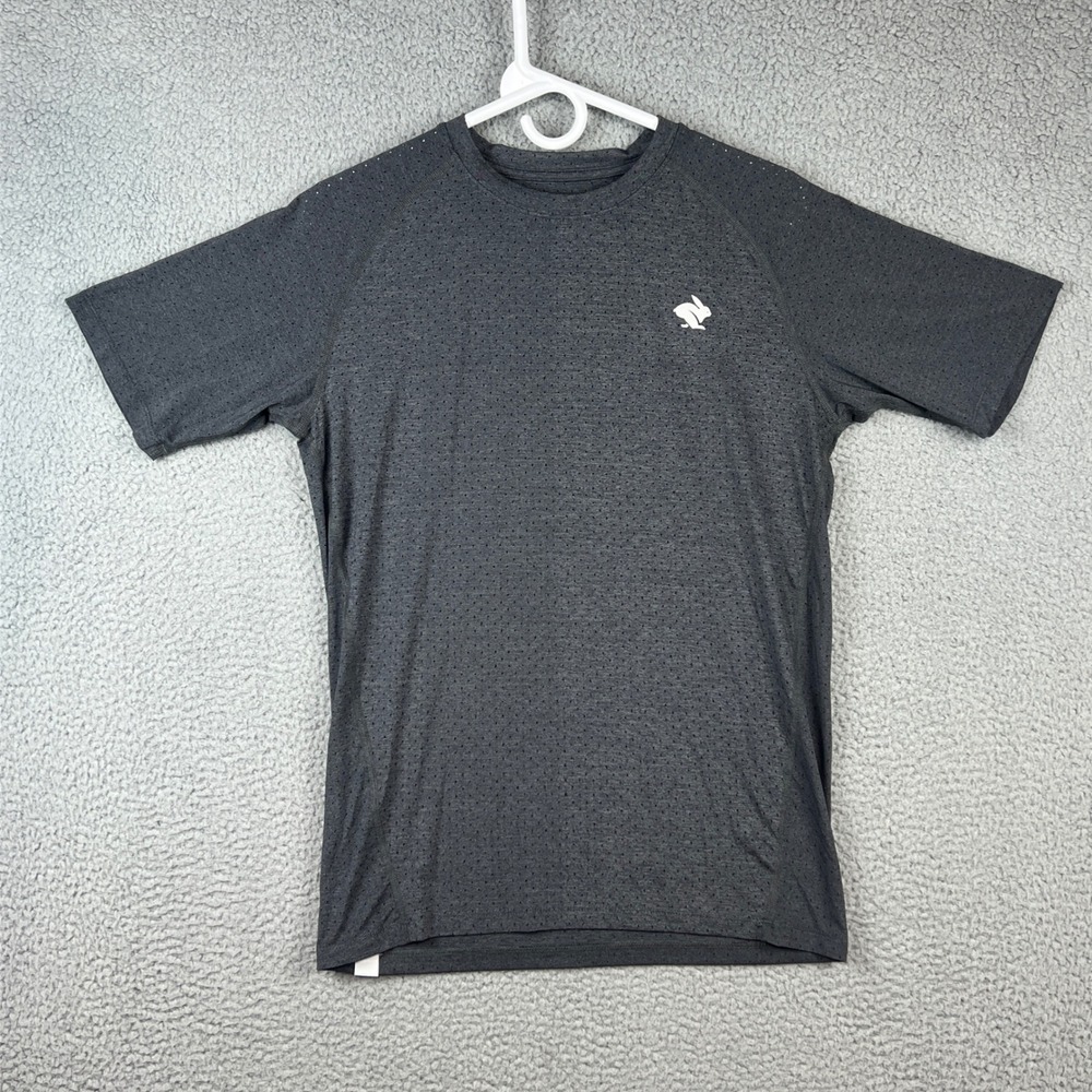 Rabbit Running Mesh Shirt Mens Small Grey Perforated Performance Tee